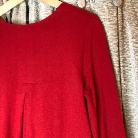 J Jill Red V Neck Pleated Back Sweater Size Small - Picture 15 of 16